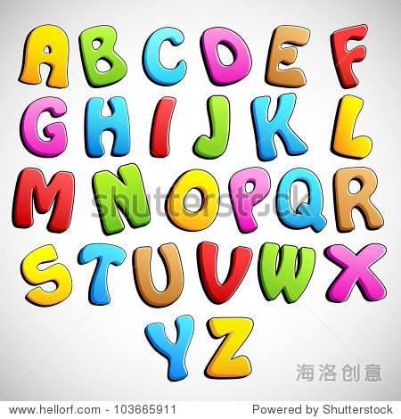 illustration of set of colorful alphabets on abstract background