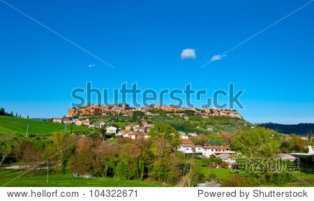 medieval town orvieto over the tuscany valley, italy - 图片素材