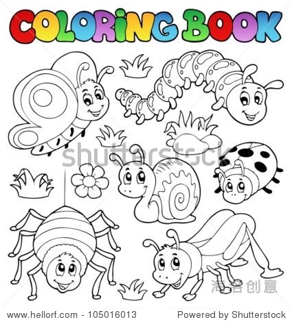 coloring book cute bugs 1 - vector illustration.