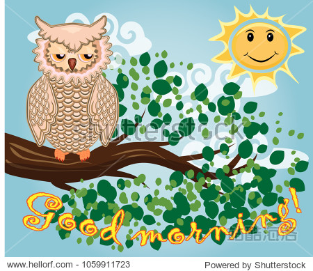 two bright, cartoon, lovely, colorful owl-girls drink coffee on