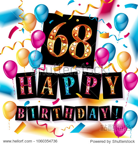 birthday invitation and celebration party of sixty eight years