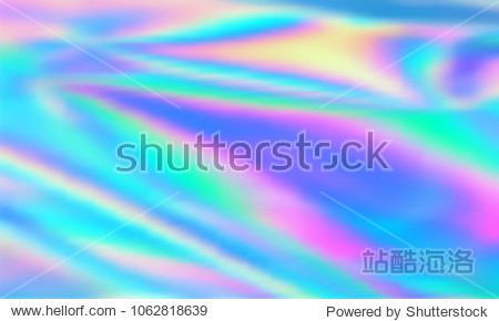 Iridescet Holographic gradient mesh vector. Abstract pastel color background illustration surface. Smooth high saturation pastel hologram metallic texture