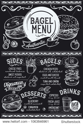 vector sandwich food flyer for bar and cafe