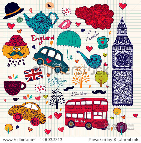 vector set of london symbols.