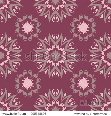 purple red floral seamless pattern.