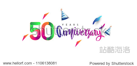 50th anniversary celebration logotype and anniversary calligraphy text colorful design  celebration birthday design on white background.