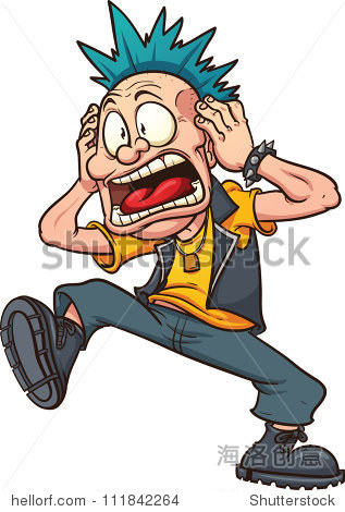 screaming punk. vector illustration with simple gradients.