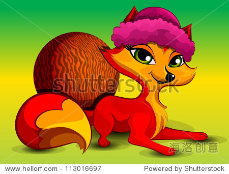 foxy fox, vector illustration - 站酷海洛正版图片