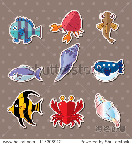 cartoon fish stickers - 站酷海洛正版图片, 视频, 音乐素材交易平台
