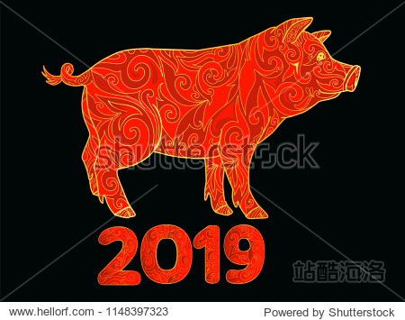 Happy new year 2019 Chinese lunar calendar. 