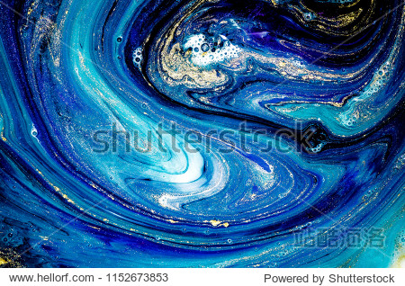 Abstract ocean- ART. Natural Luxury. Style incorporates the swirls of marble or the ripples of agate. Very beautiful blue paint with the addition of gold powder.