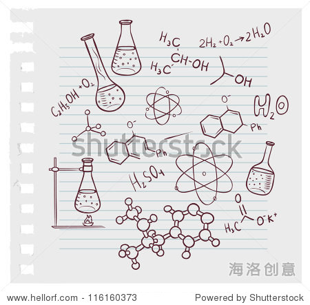 vector illustration of hand draw chemistry on background
