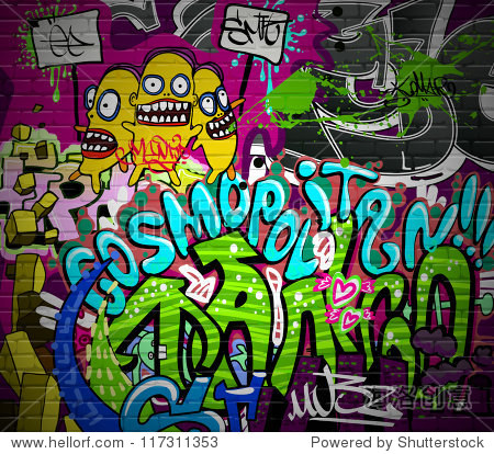 graffiti wall urban art background.
