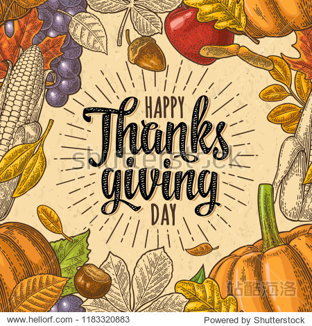 seamless pattern with happy thanksgiving calligraphy lettering