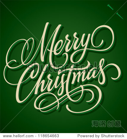 merry christmas hand lettering - handmade calligraphy vector