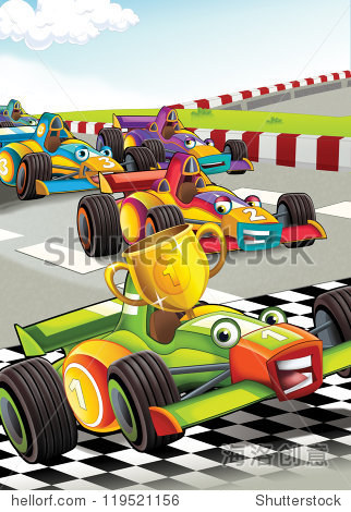 方程式赛车-超级汽车儿童插图