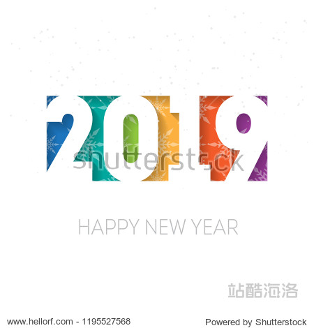 Happy new year 2019 vector background. Cove