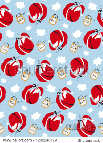 cute sleep pattern merry christmas. the characters are sleeping.