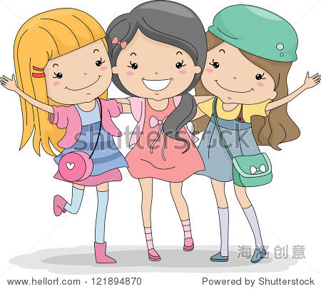 illustration of a group of girls huddled together