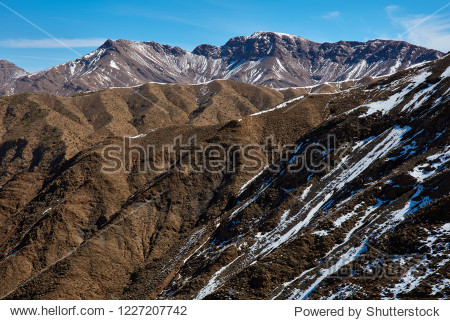 High Atlas Mountains. Peak covered by snow.T