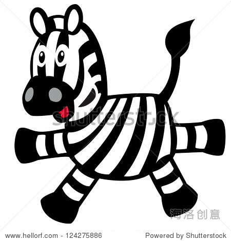 cartoon zebra for babies and little kids vector picture isolated