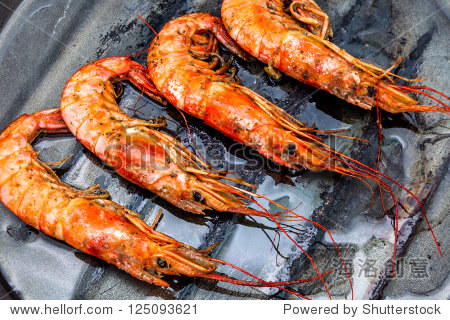 lots of grilled shrimp on a griddle - 图片素材 - 站酷海洛plus