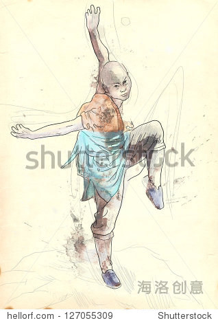a hand drawn illustration of chinese martial arts