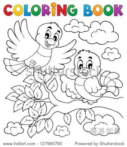 coloring book bird theme 2 - vector illustration.