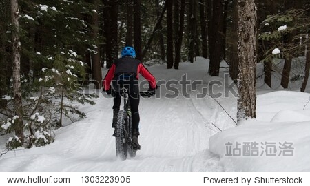 Fat bikers on fat bikes on trails in the winter