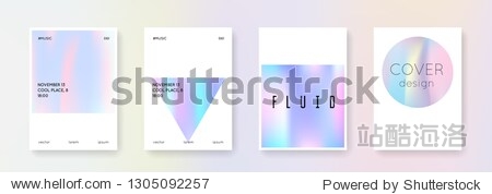 Cover fluid set. Abstract backgrounds. Liquid cover fluid with gradient mesh. 90s  80s retro style. Iridescent graphic template for placard  presentation  banner  brochure.