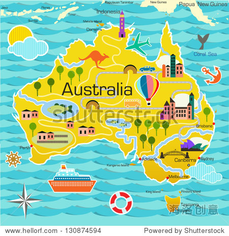 cartoon map of australia - 站酷海洛正版图片, 视频, 音乐素材交易