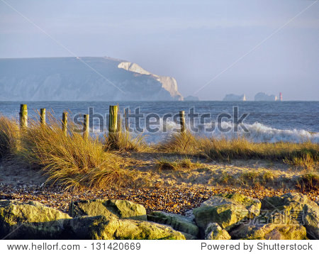 sea view towards the needles lighthouse, england - 站酷海洛正版