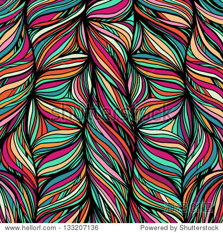 abstract background with bright colored waves - vector - 站酷