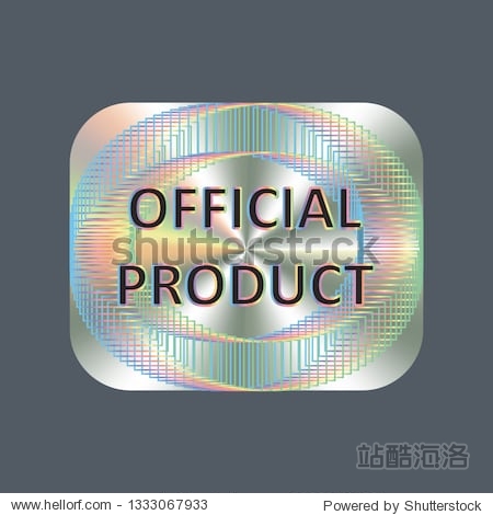 Square hologram realistic sticker. Vector element for product quality guarantee