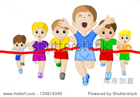 vector illustration of a foot race - 图片素材
