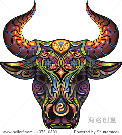 silhouette of a head of a bull collected from