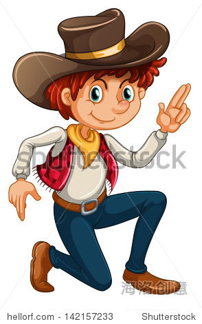 illustration of a cowboy on a white background