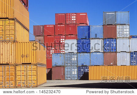 shipping containers in storage yard