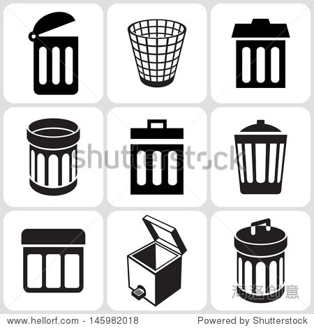 trash can icons set - 站酷海洛正版图片, 视频, 音乐素材交易平台