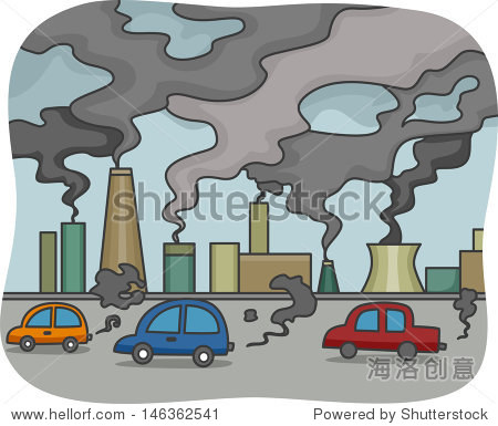 illustration of air pollution