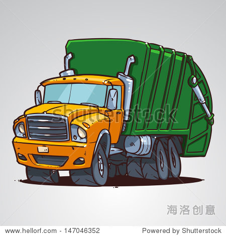 cartoon trash truck isolated - 站酷海洛正版图片, 视频, 音乐素材
