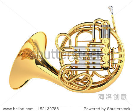 double french horn isolated