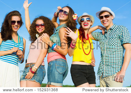 image of young people having fun. summer vacation