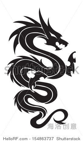 dragon tattoo design vintage engraved illustration.
