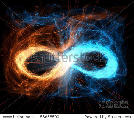 glowing bright infinity sign, black background - 站酷海洛正版