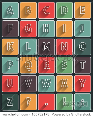 flat alfabet with long shadow - 站酷海洛正版图片