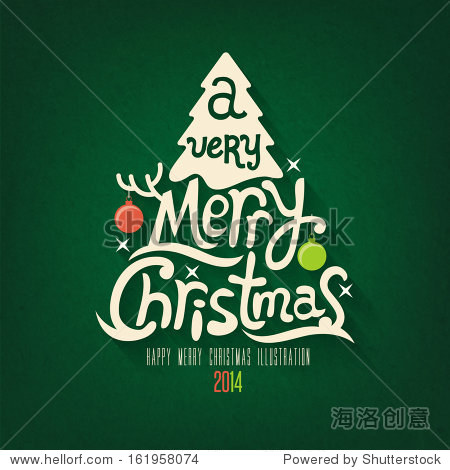 christmas greeting card. merry christmas lettering