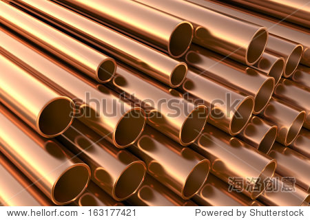 copper pipes on warehouse.