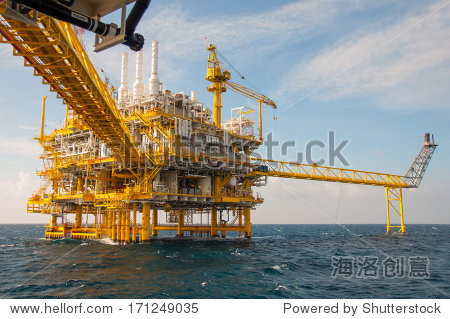 oil and gas platform in the gulf or the sea, the world energy