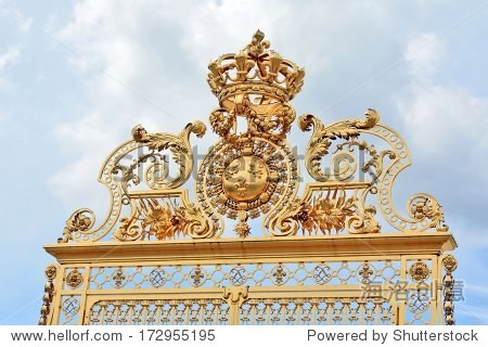 beautiful gate of versailles palace detailed fence near paris